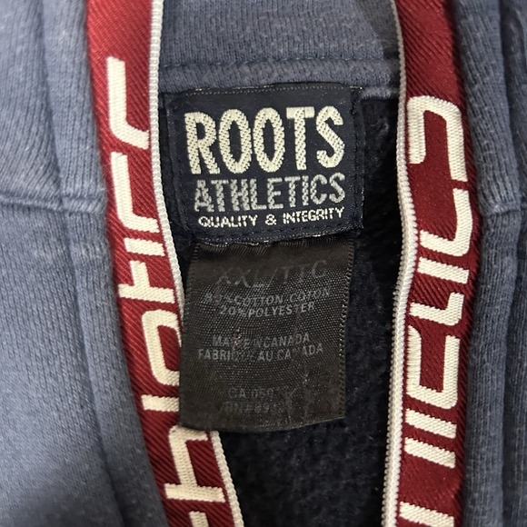 VTG ROOTS ATHLETICS Navy 1/4 zip pullover sweatshirt Men's XXL - Picture 8 of 8